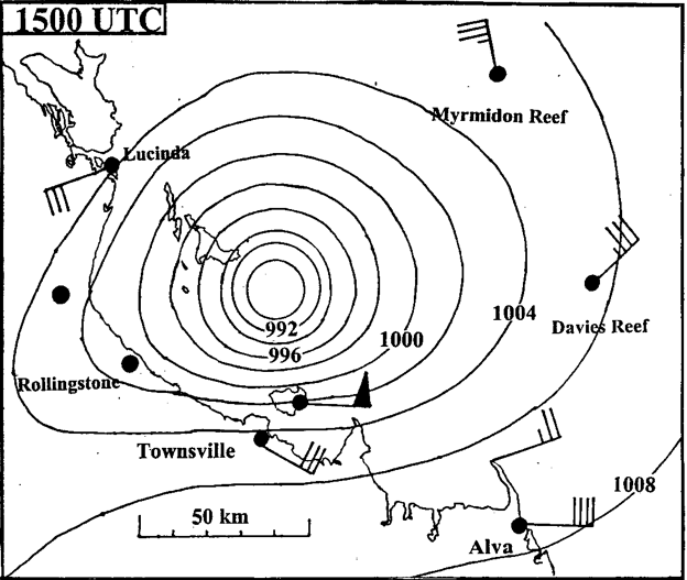 Cyclone Tessi - 1am 3 April 2000